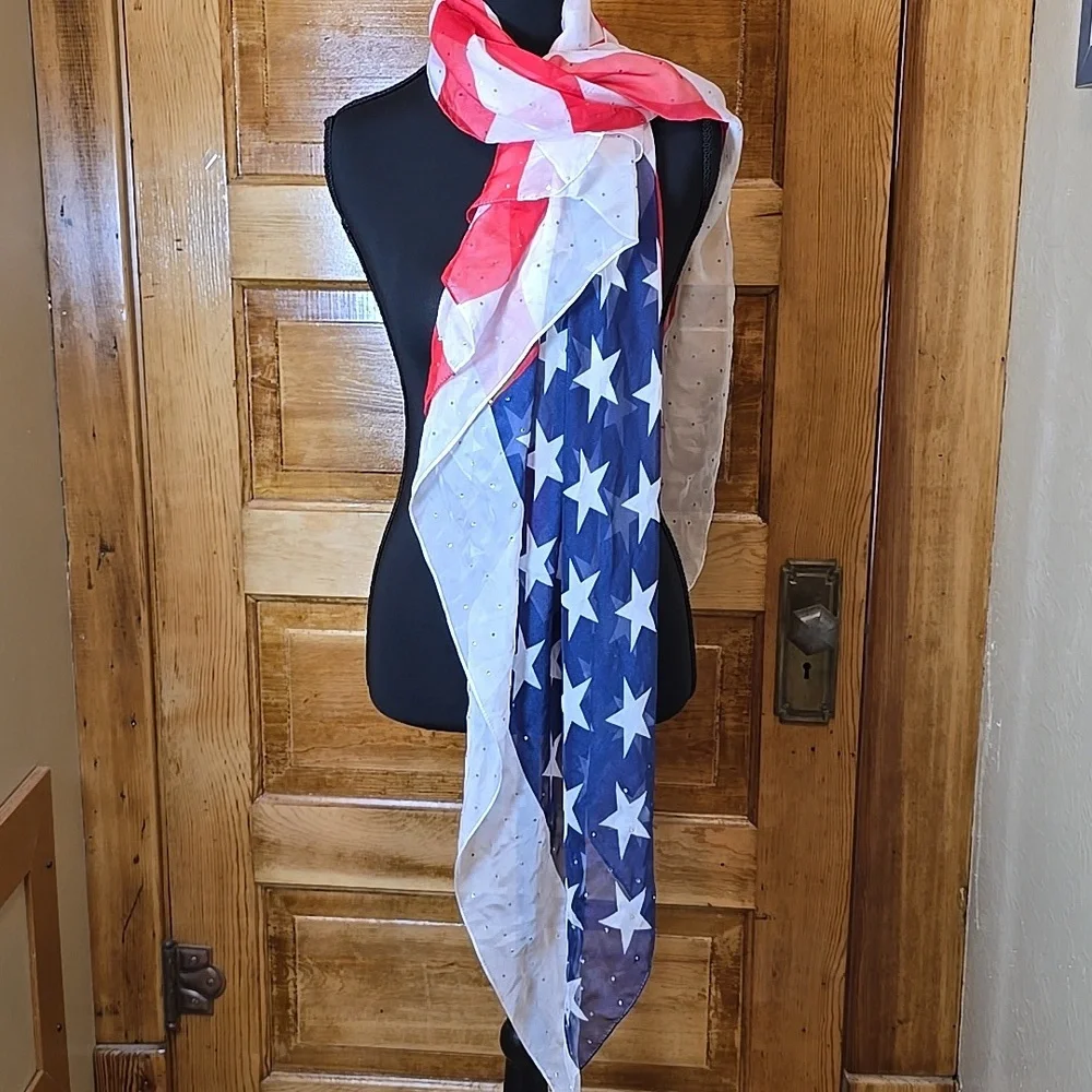American Flag Patterned Scarf